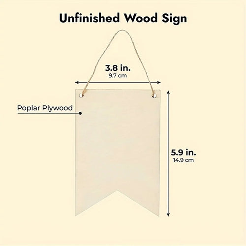 10pcs Flag Wood Pendant Wood Plates for Crafts Unfinished Wood Sign Hanging Wood Plate Wooden Boards for Crafts