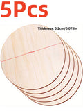 5Pcs 8in Round Wood Discs for Crafts Wood Circles Unfinished Wood Rounds Plaque for Door Hanger, Design, Wood Burning
